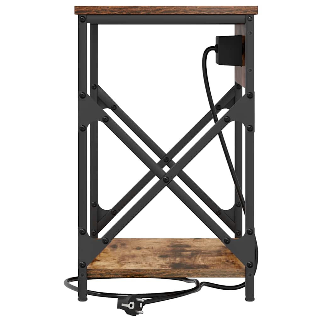 vidaXL Κομοδίνο Καπνιστό Δρύς 41 x 31 x 51 εκ. Επεξεργασμένο ξύλο