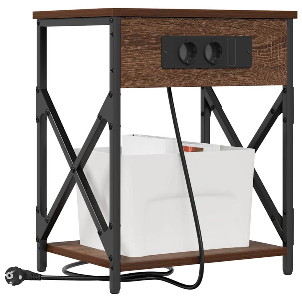 vidaXL Κομοδίνο 2 pcs Καφέ δρυς 41 x 31 x 51 εκ. Επεξεργασμένο ξύλο