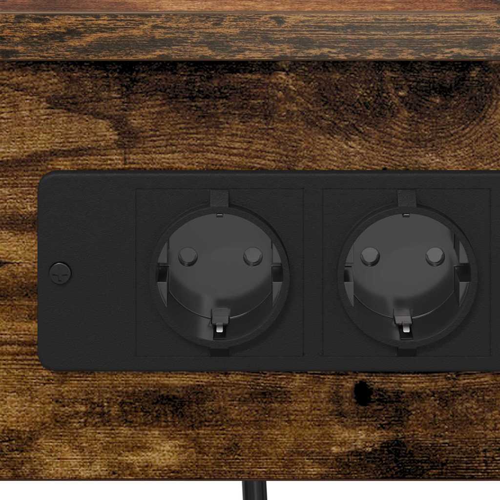 vidaXL Κομοδίνο Καπνιστό Δρύς 41 x 31 x 51 εκ. Επεξεργασμένο ξύλο