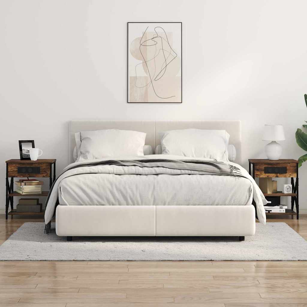 vidaXL Κομοδίνο με ράφι 2 pcs Καπνιστό Δρύς 41 x 31 x 51 εκ.