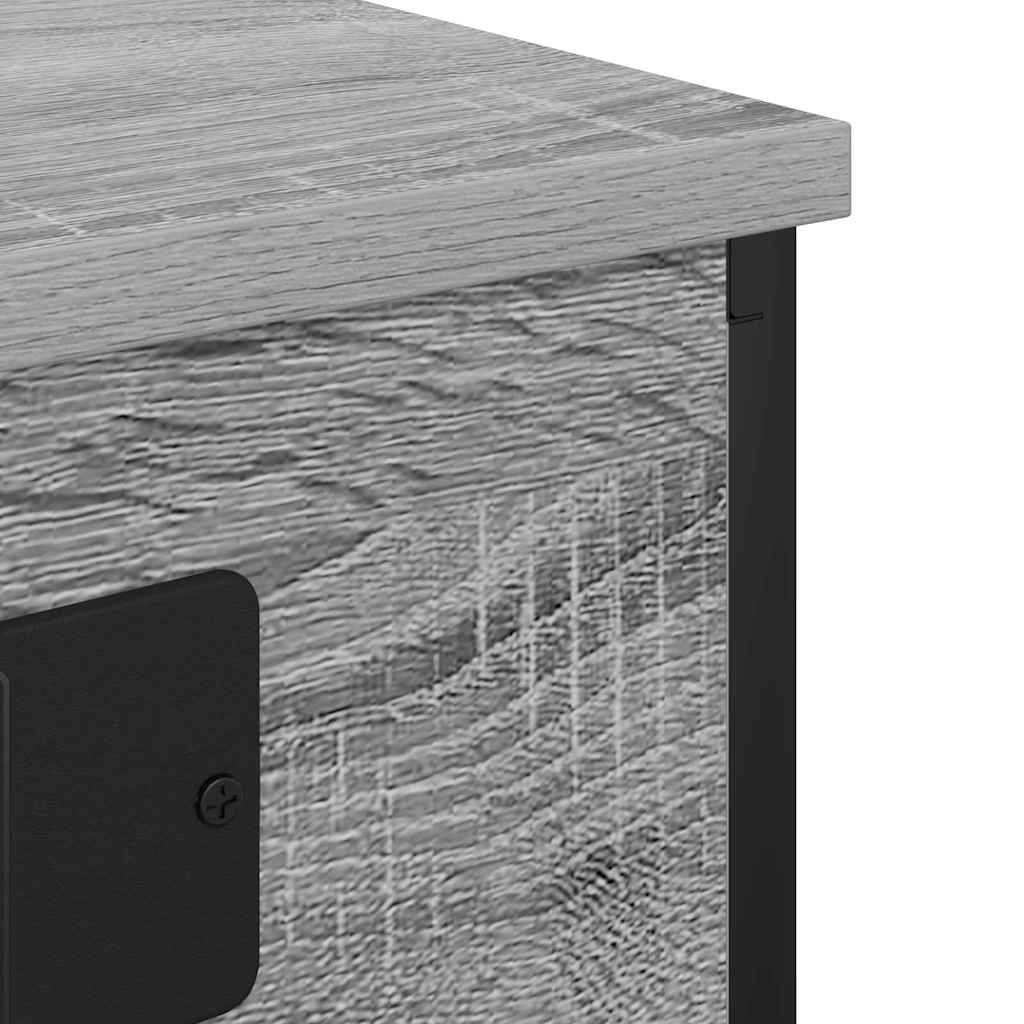 vidaXL Κομοδίνο με ράφι 2 pcs Γκρίζο Σονομα 41 x 31 x 51 εκ.