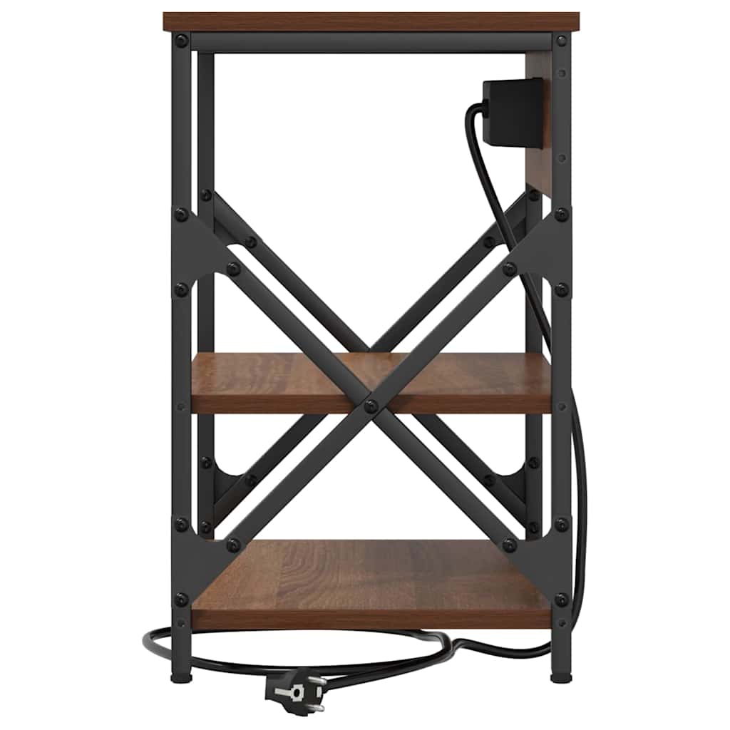 vidaXL Κομοδίνο 2 pcs Καφέ δρυς 41 x 31 x 51 εκ. Επεξεργασμένο ξύλο