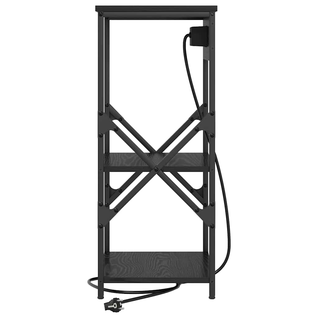 vidaXL Κομοδίνο 2 pcs Μαύρη Οξυά 41 x 31 x 76 εκ. Επεξεργασμένο ξύλο