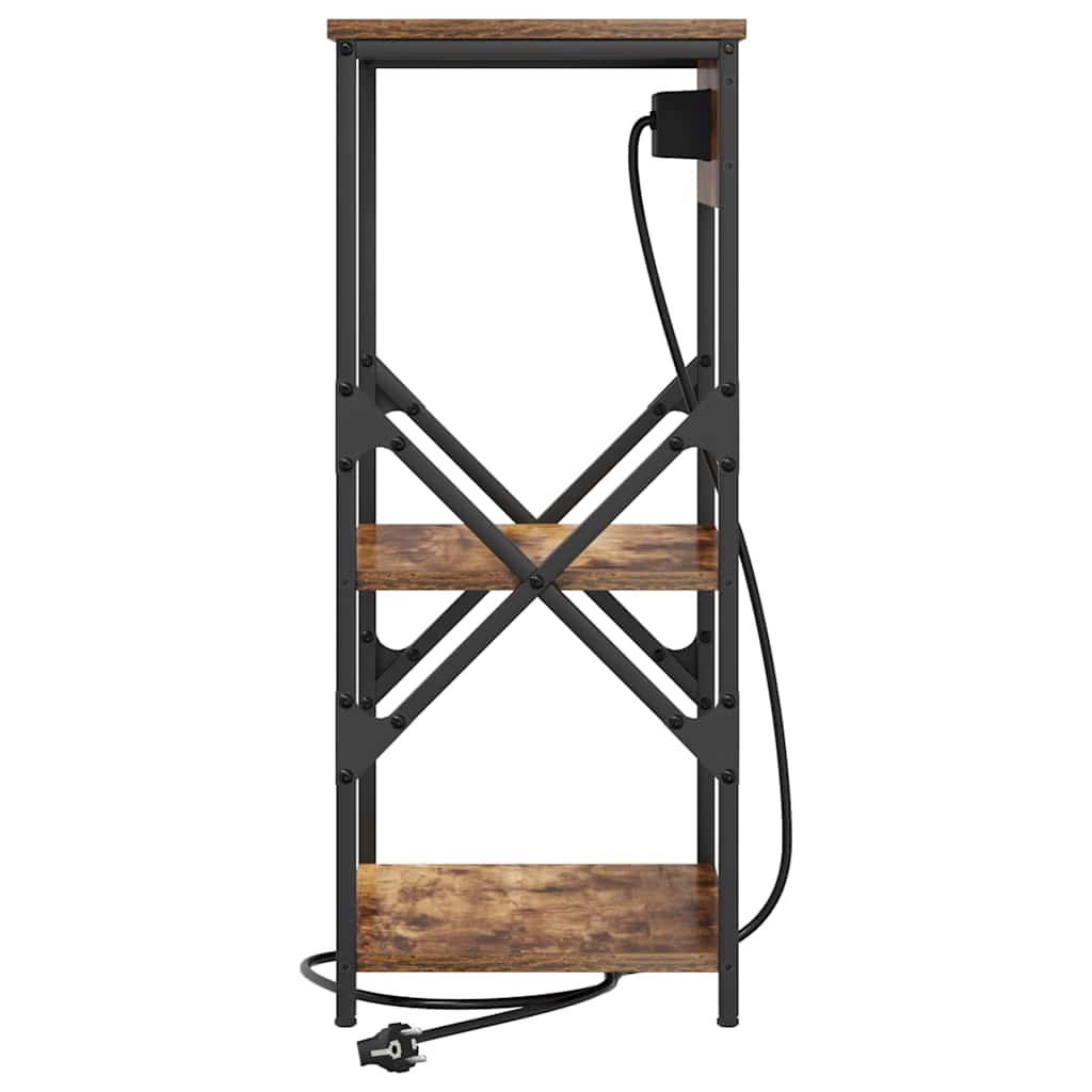 vidaXL Κομοδίνο Καπνιστό Δρύς 41 x 31 x 76 εκ. Επεξεργασμένο ξύλο