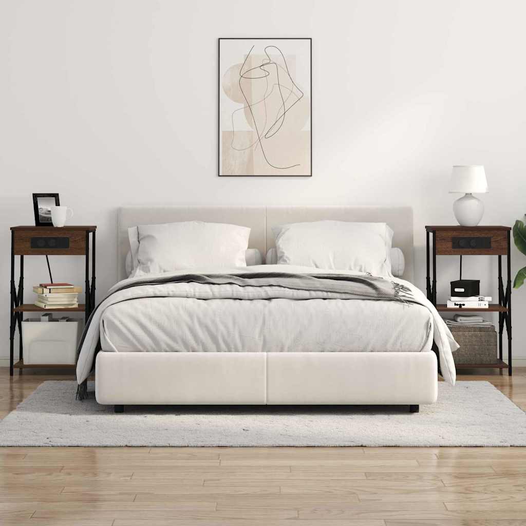 vidaXL Κομοδίνο με ράφι Καφέ δρυς 41 x 31 x 76 εκ. Επεξεργασμένο ξύλο