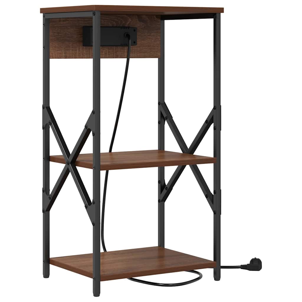 vidaXL Κομοδίνο 2 pcs Καφέ δρυς 41 x 31 x 76 εκ. Επεξεργασμένο ξύλο