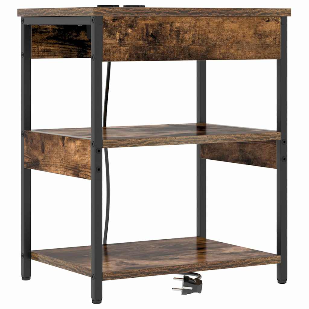 vidaXL Κομοδίνο 2 pcs Καπνιστό Δρύς 41 x 31 x 51 εκ.