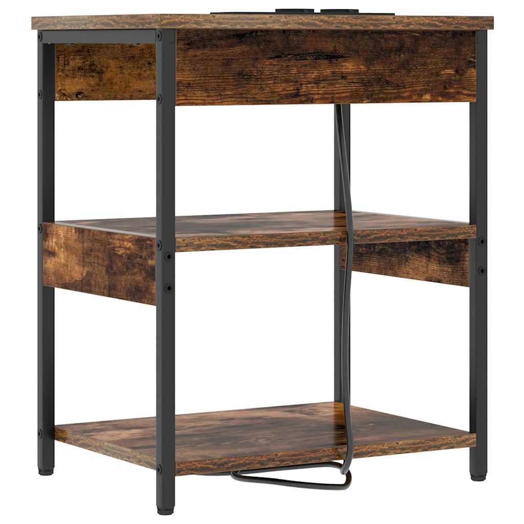 vidaXL Κομοδίνο 2 pcs Καπνιστό Δρύς 41 x 31 x 51 εκ.