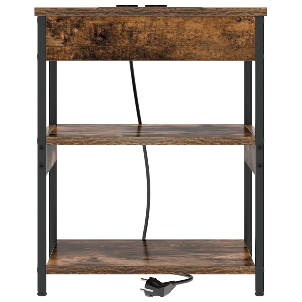 vidaXL Κομοδίνο 2 pcs Καπνιστό Δρύς 41 x 31 x 51 εκ.