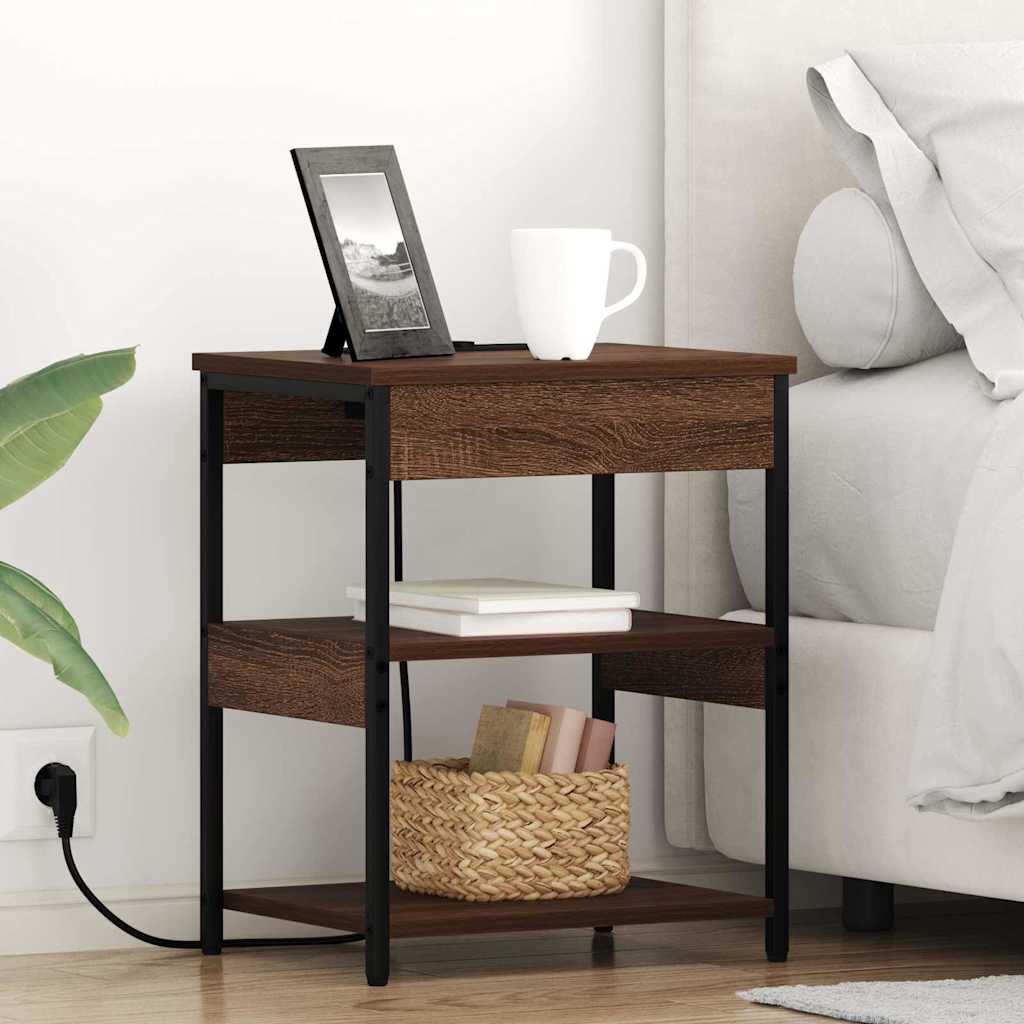 vidaXL Κομοδίνο Καφέ δρυς 41 x 31 x 51 εκ. Επεξεργασμένο ξύλο