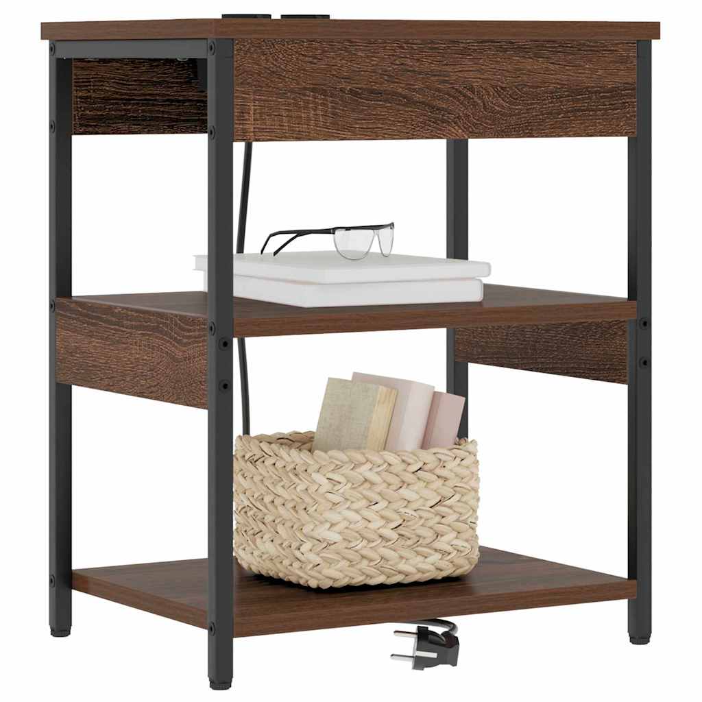 vidaXL Κομοδίνο Καφέ δρυς 41 x 31 x 51 εκ. Επεξεργασμένο ξύλο