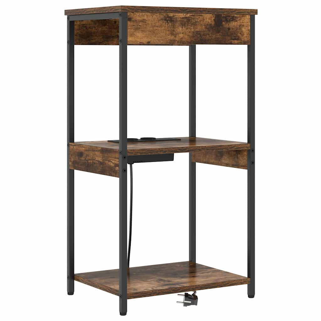 vidaXL Κομοδίνο Καπνιστό Δρύς 41 x 31 x 76 εκ. Επεξεργασμένο ξύλο