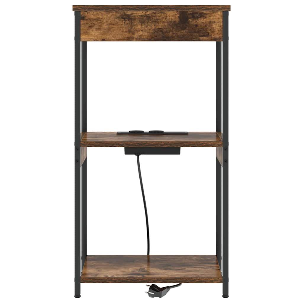 vidaXL Κομοδίνο Καπνιστό Δρύς 41 x 31 x 76 εκ. Επεξεργασμένο ξύλο