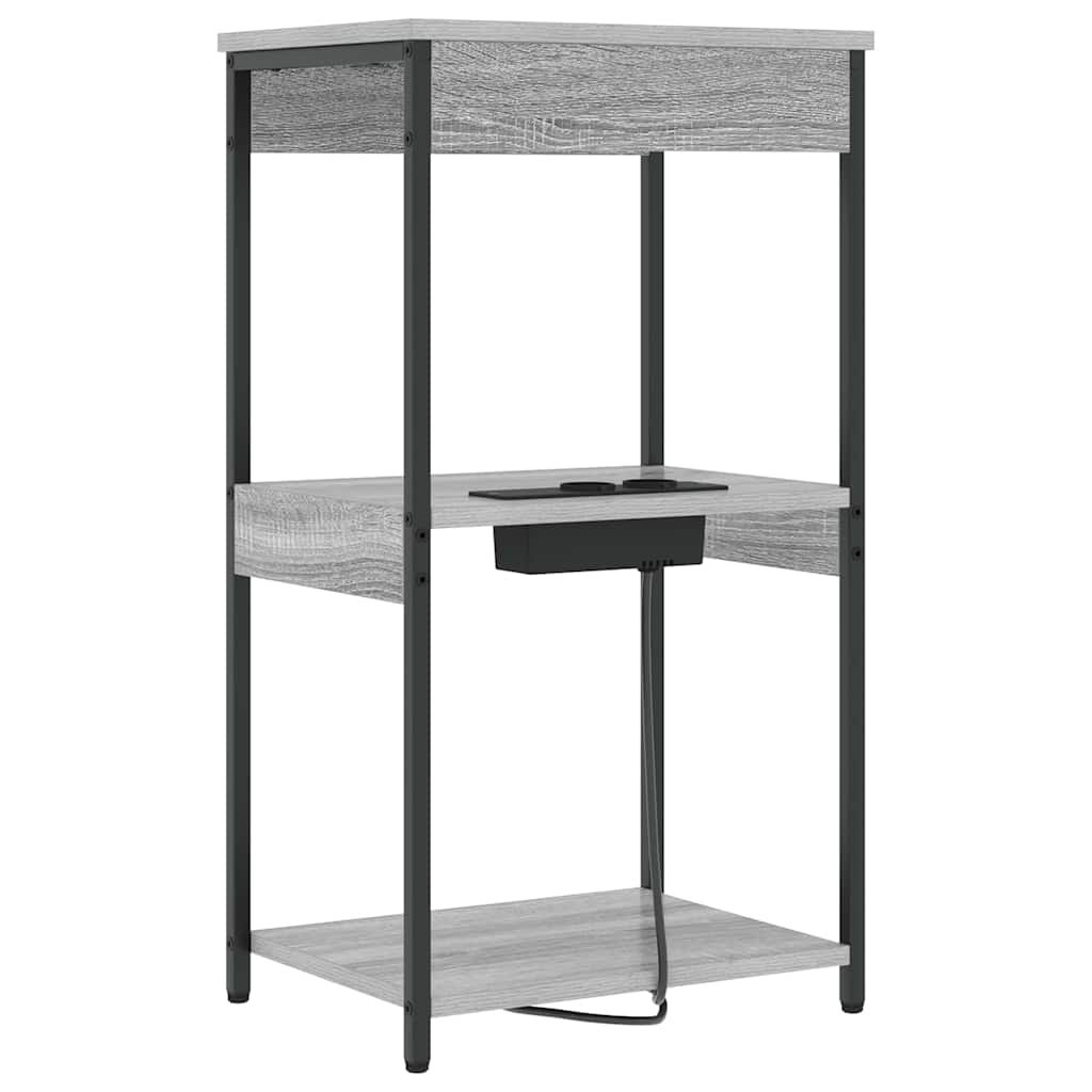 vidaXL Κομοδίνο Γκρίζο Σονομα 41 x 31 x 76 εκ. Επεξεργασμένο ξύλο