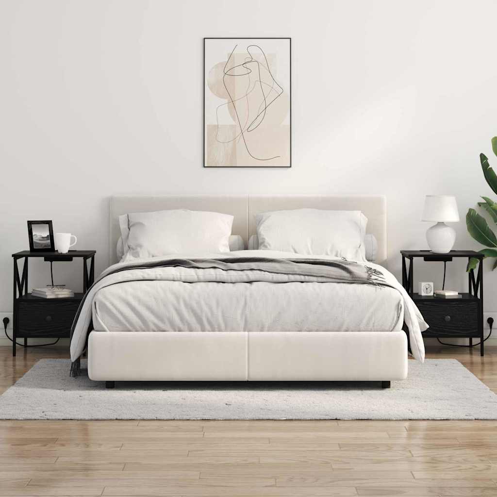 vidaXL Κομοδίνο Μαύρη Οξυά 41,5 x 40,5 x 55 εκ. Επεξεργασμένο ξύλο