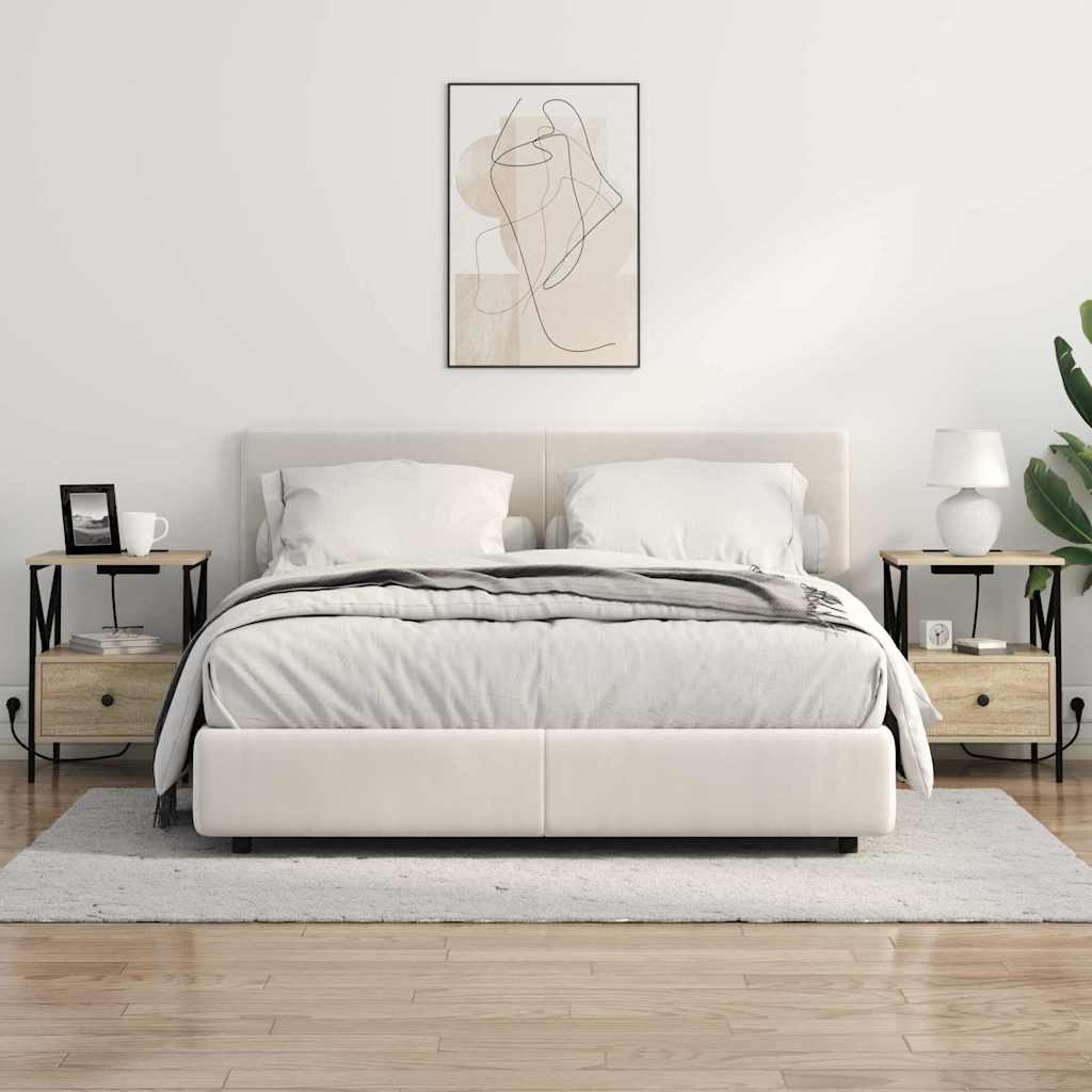 vidaXL Κομοδίνο με συρτάρι 2 pcs Δρύς Sonoma 41,5 x 40,5 x 55 εκ.