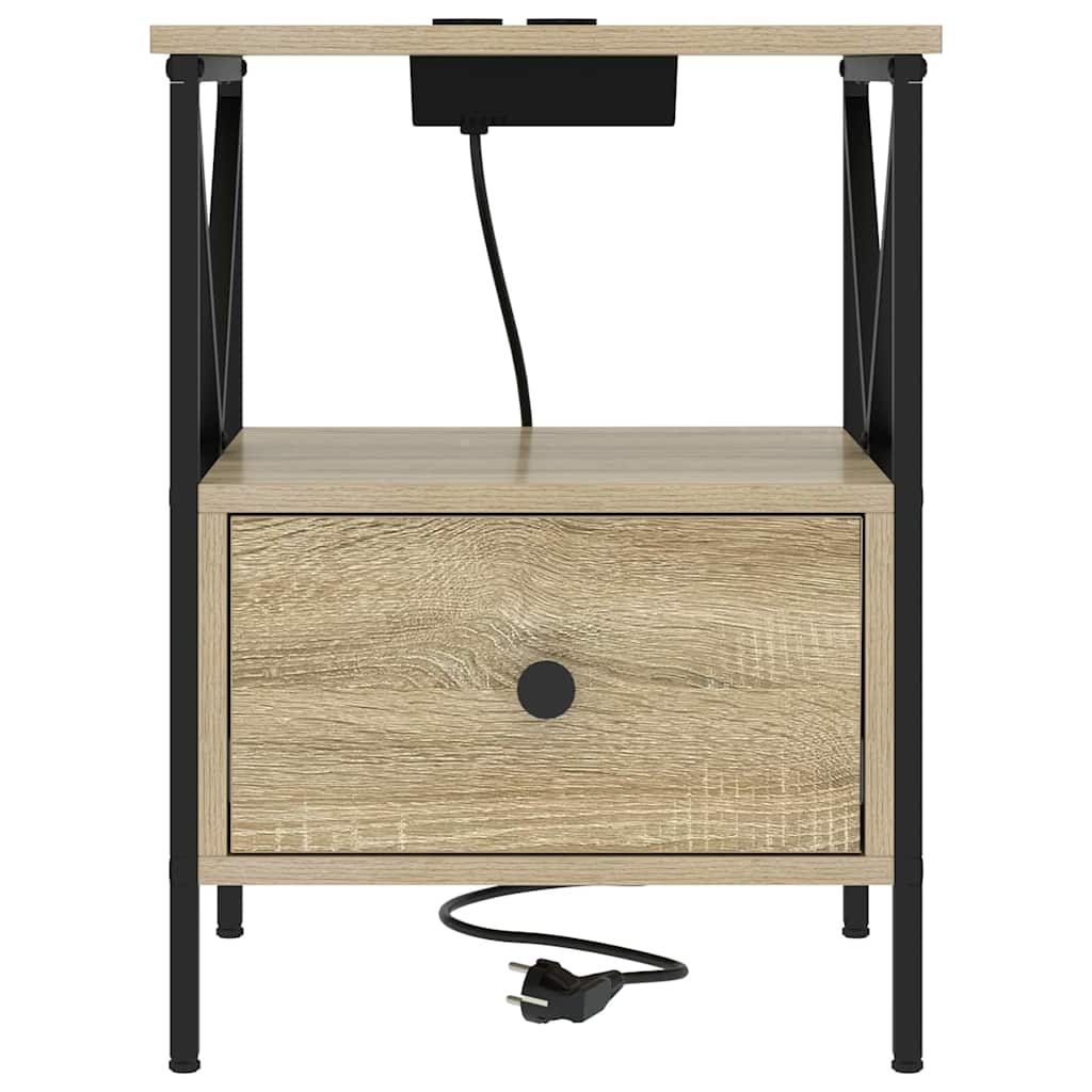 vidaXL Κομοδίνο με συρτάρι 2 pcs Δρύς Sonoma 41,5 x 40,5 x 55 εκ.