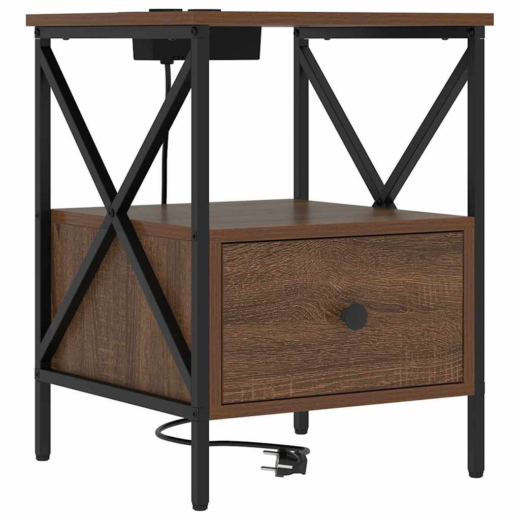 vidaXL Κομοδίνο Καφέ δρυς 41,5 x 40,5 x 55 εκ. Επεξεργασμένο ξύλο