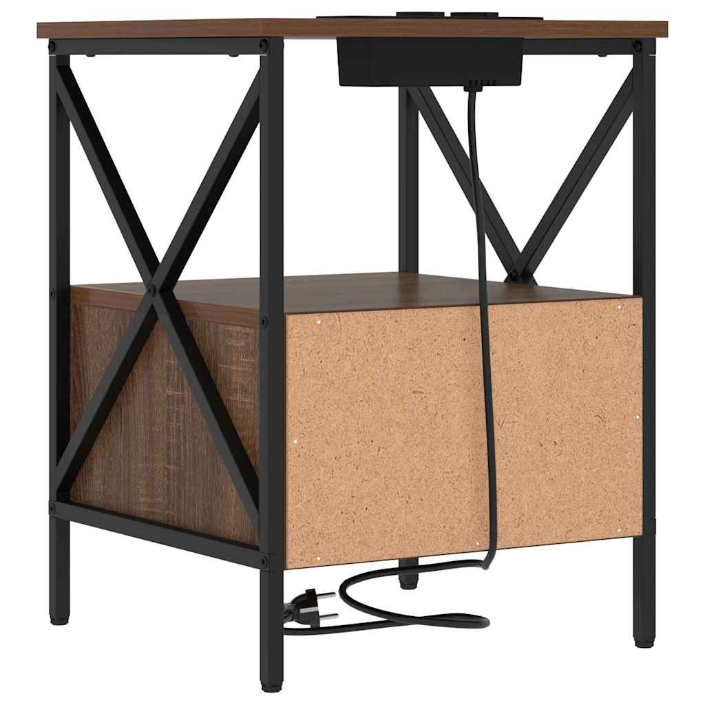 vidaXL Κομοδίνο Καφέ δρυς 41,5 x 40,5 x 55 εκ. Επεξεργασμένο ξύλο