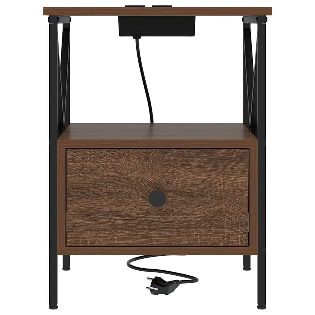 vidaXL Κομοδίνο Καφέ δρυς 41,5 x 40,5 x 55 εκ. Επεξεργασμένο ξύλο