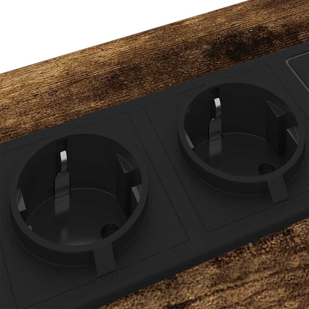 vidaXL Κομοδίνο με συρτάρι 2 pcs Καπνιστό Δρύς 40 x 31 x 60 εκ.