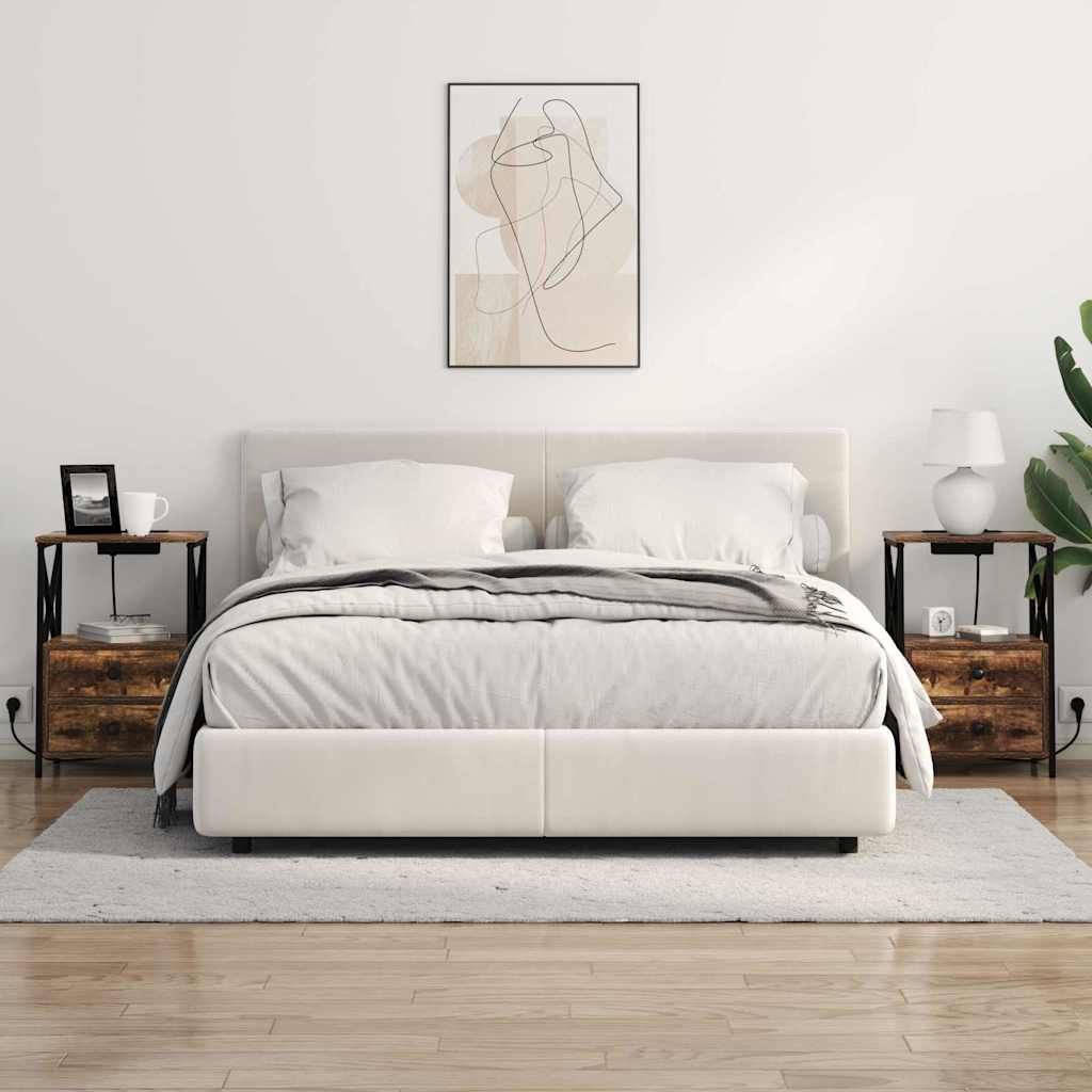 vidaXL Κομοδίνο με συρτάρι 2 pcs Καπνιστό Δρύς 40 x 31 x 60 εκ.