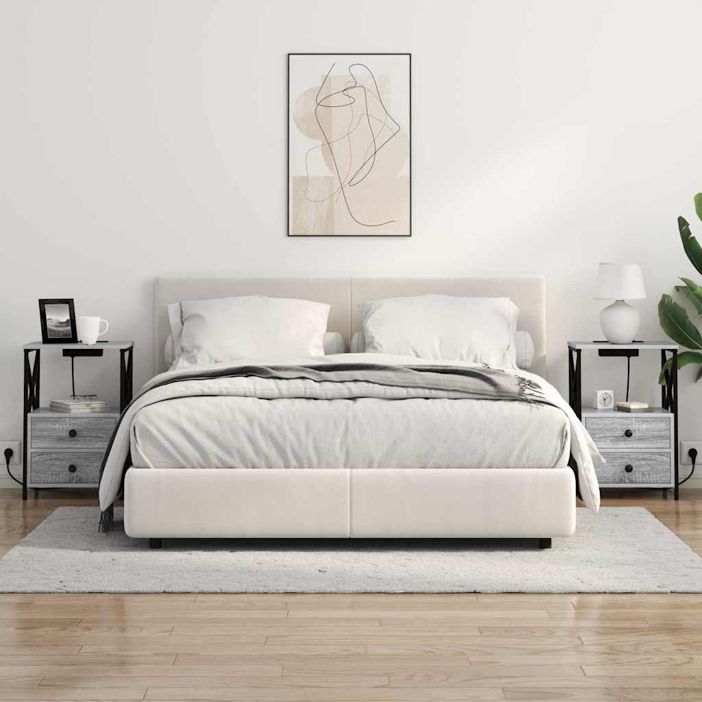 vidaXL Κομοδίνο Γκρίζο Σονομα 40 x 31 x 60 εκ. Επεξεργασμένο ξύλο