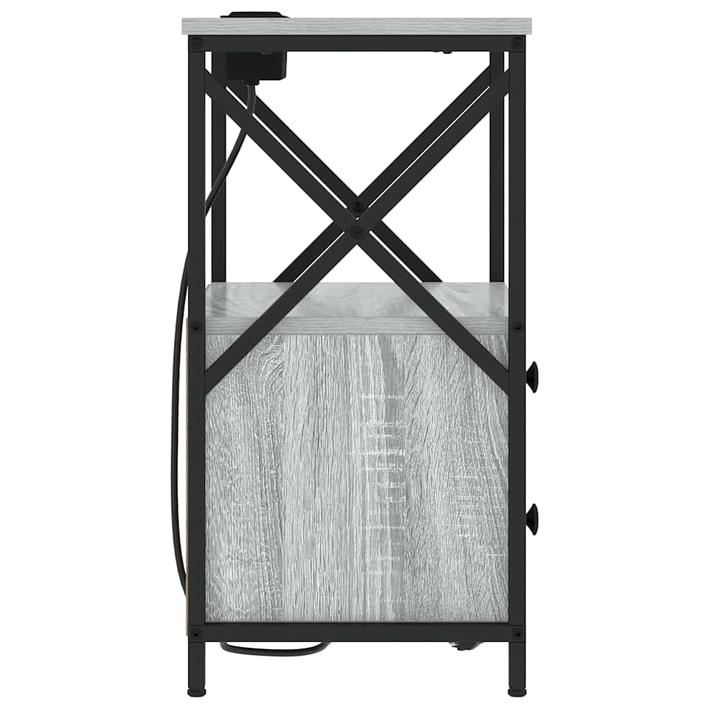 vidaXL Κομοδίνο Γκρίζο Σονομα 40 x 31 x 60 εκ. Επεξεργασμένο ξύλο