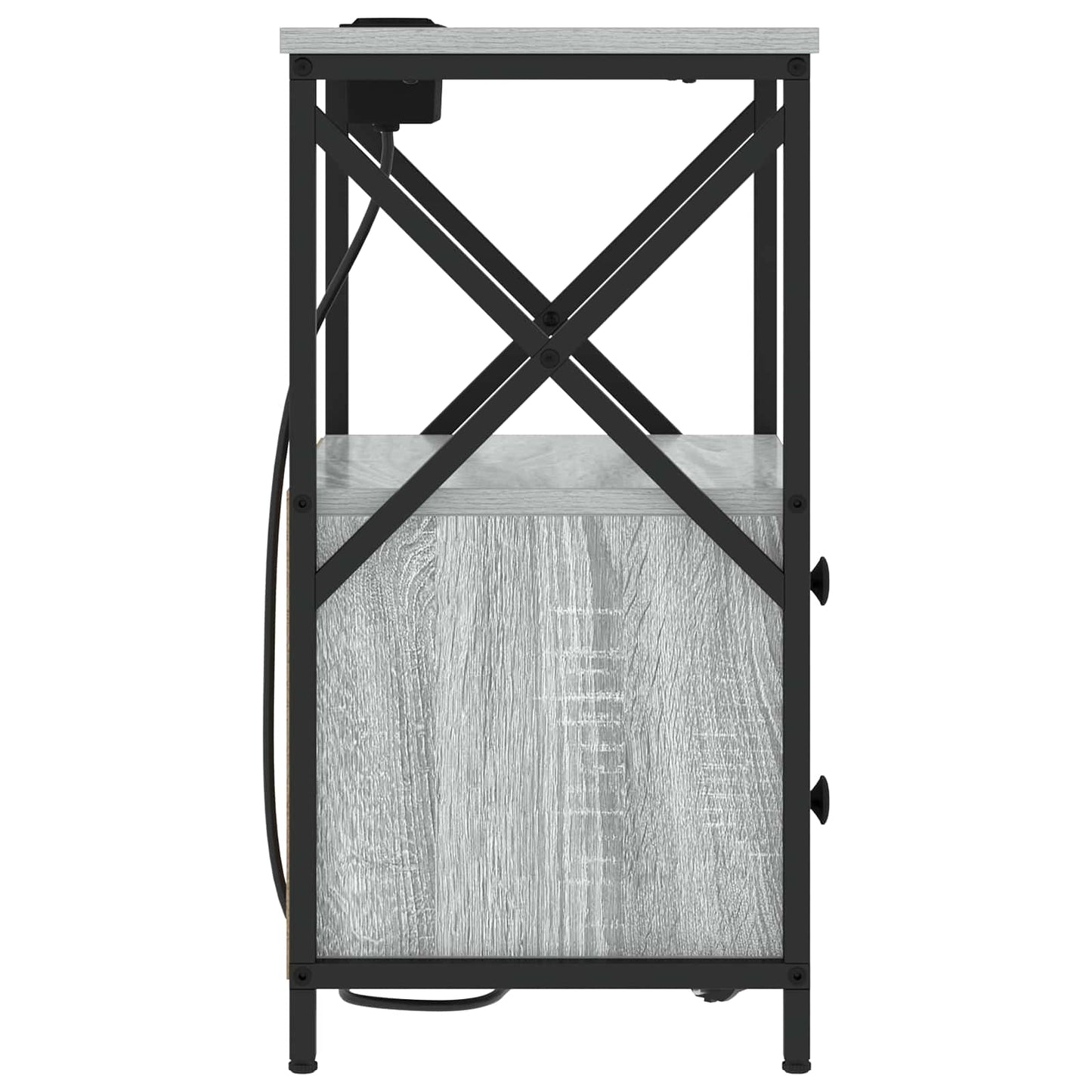 vidaXL Κομοδίνο με συρτάρι 2 pcs Γκρίζο Σονομα 40 x 31 x 60 εκ.