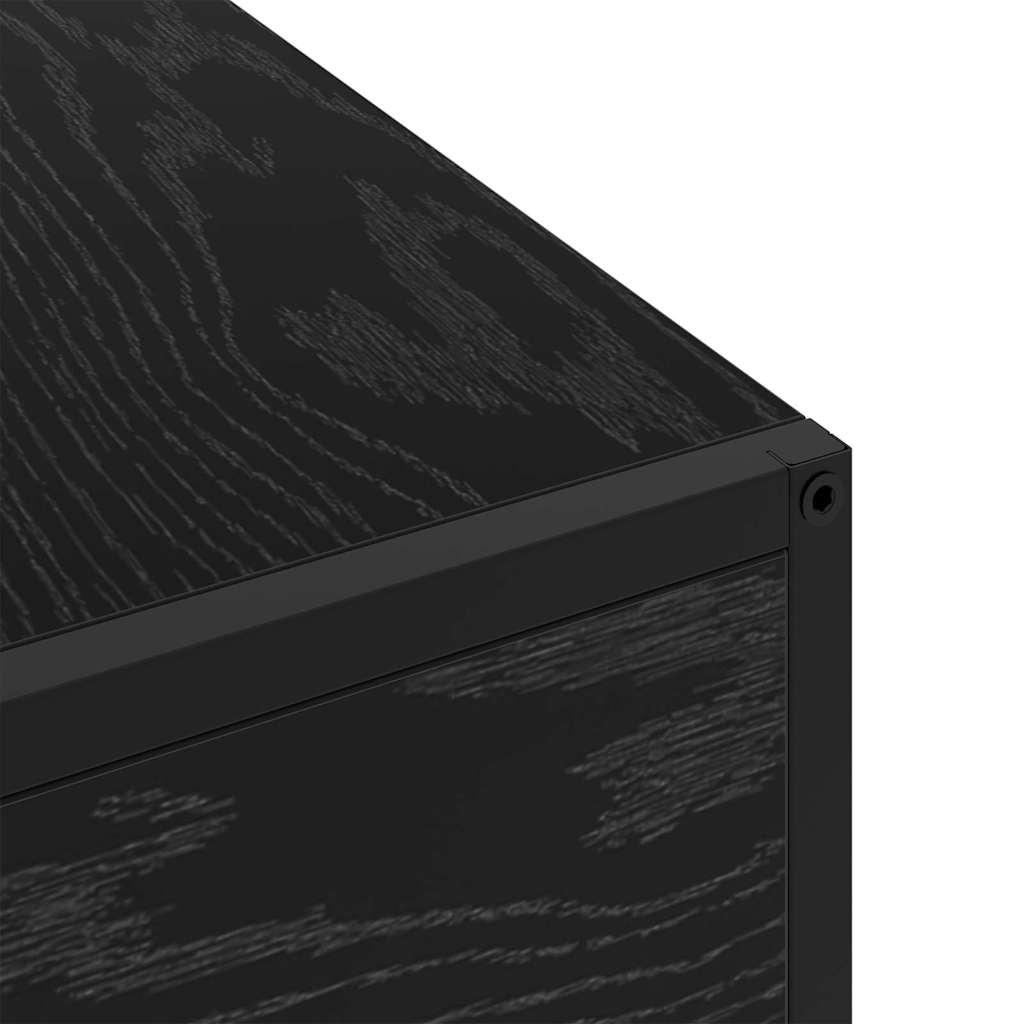 vidaXL Κομοδίνο Μαύρη Οξυά 40 x 27 x 76 εκ Επεξεργασμένο ξύλο