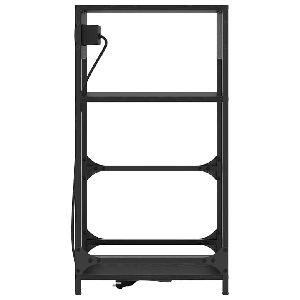 vidaXL Κομοδίνο Μαύρη Οξυά 40 x 27 x 76 εκ Επεξεργασμένο ξύλο