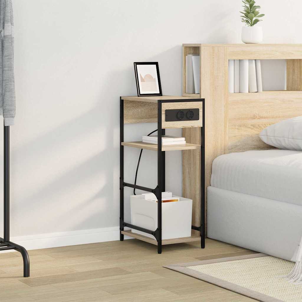 vidaXL Κομοδίνο Δρύς Sonoma 40 x 27 x 76 εκ Επεξεργασμένο ξύλο