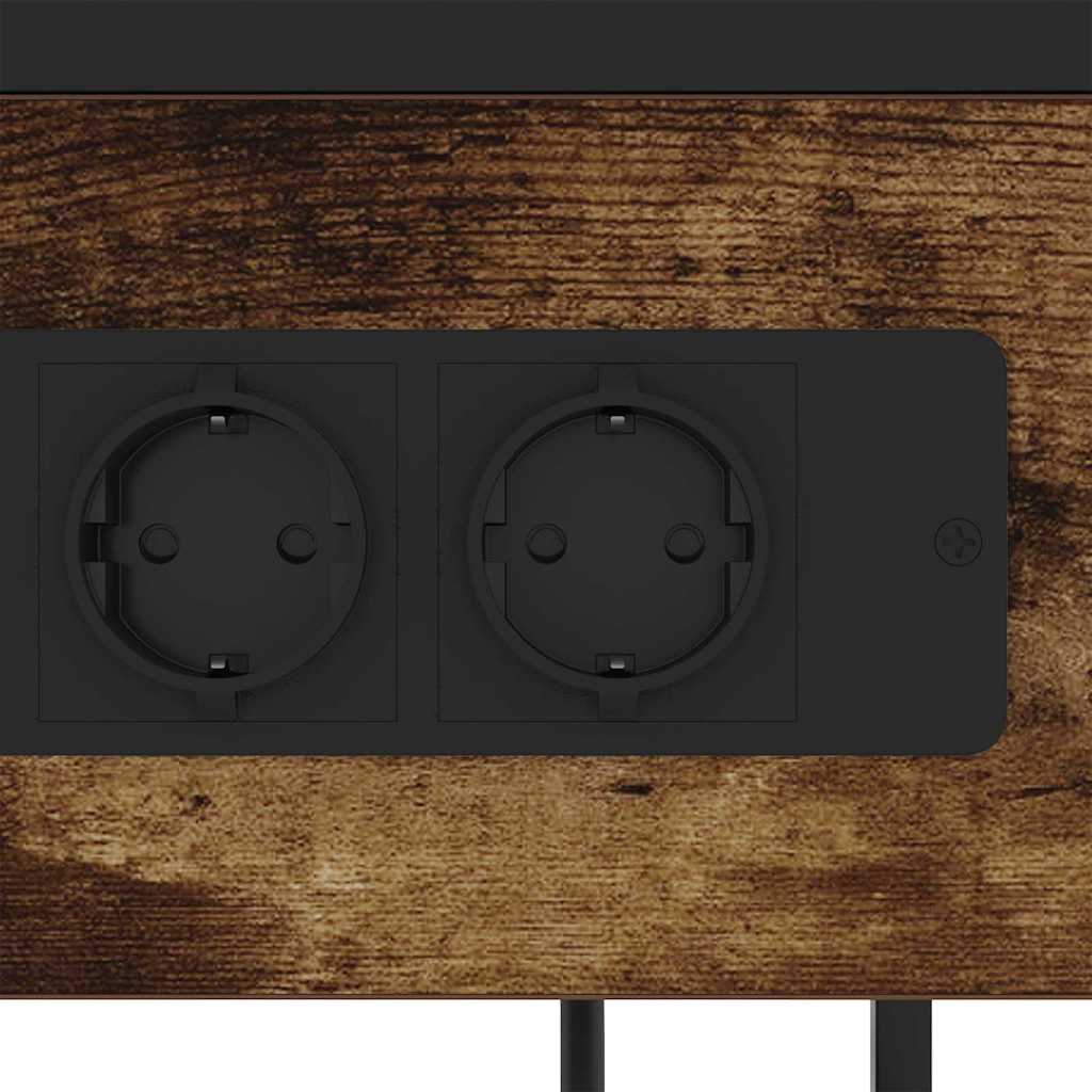 vidaXL Κομοδίνο Καπνιστό Δρύς 40 x 27 x 76 εκ Επεξεργασμένο ξύλο