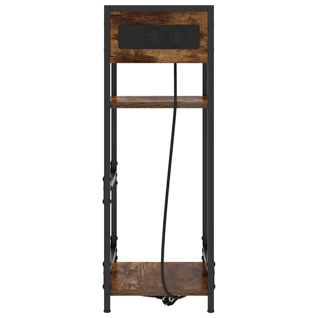 vidaXL Κομοδίνο Καπνιστό Δρύς 40 x 27 x 76 εκ Επεξεργασμένο ξύλο