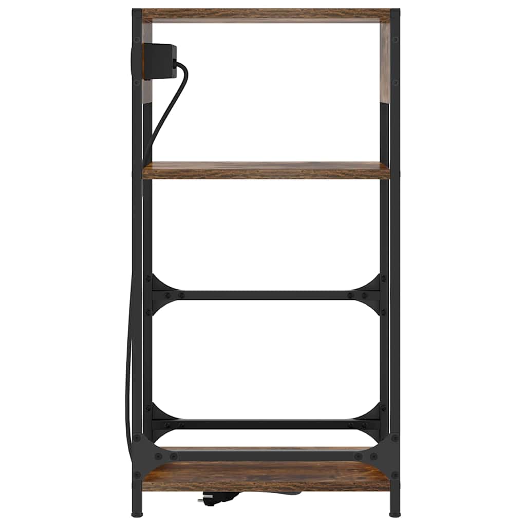 vidaXL Κομοδίνο Καπνιστό Δρύς 40 x 27 x 76 εκ Επεξεργασμένο ξύλο