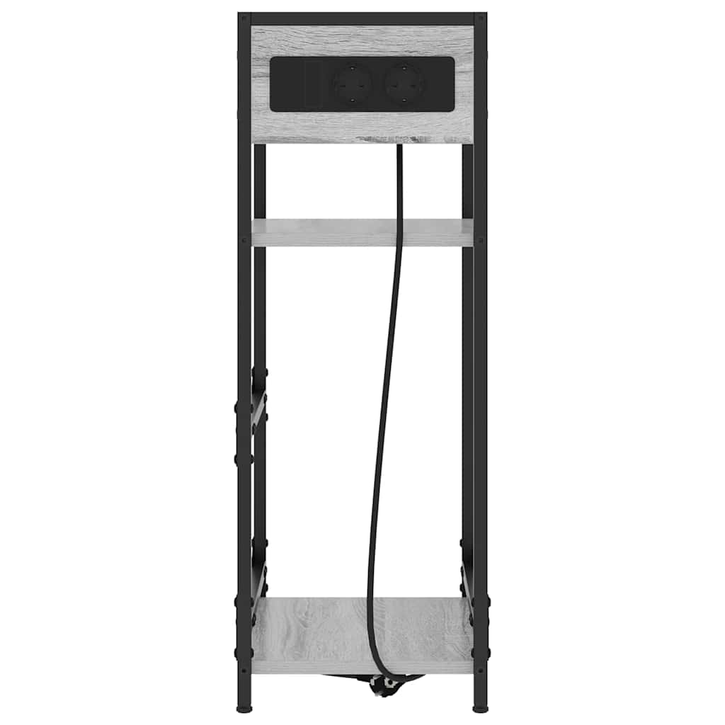 vidaXL Κομοδίνο Γκρίζο Σονομα 40 x 27 x 76 εκ Επεξεργασμένο ξύλο