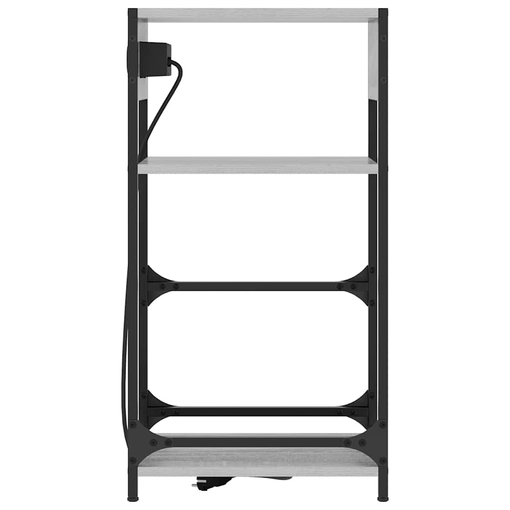 vidaXL Κομοδίνο Γκρίζο Σονομα 40 x 27 x 76 εκ Επεξεργασμένο ξύλο