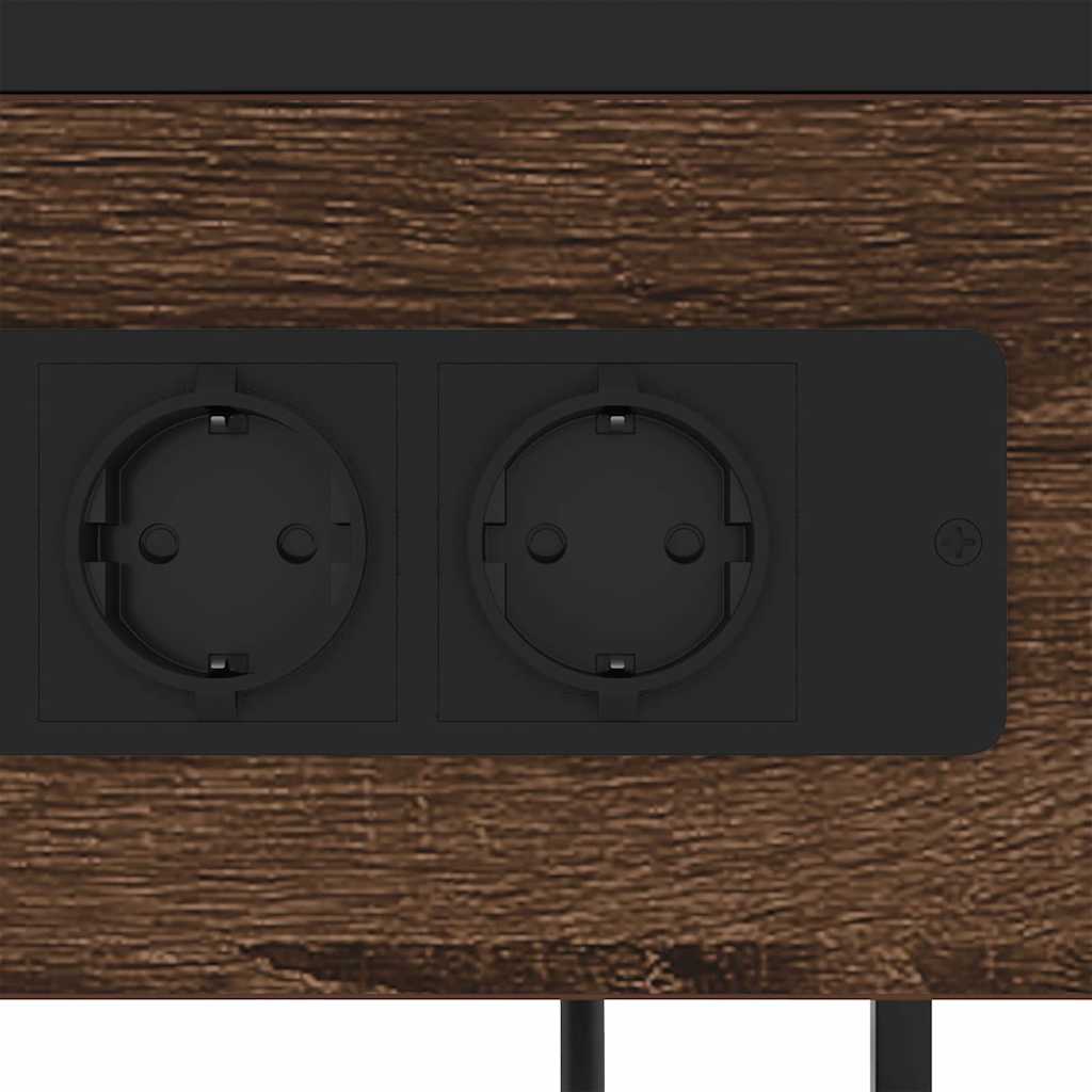 vidaXL Κομοδίνο Καφέ δρυς 40 x 27 x 76 εκ Επεξεργασμένο ξύλο