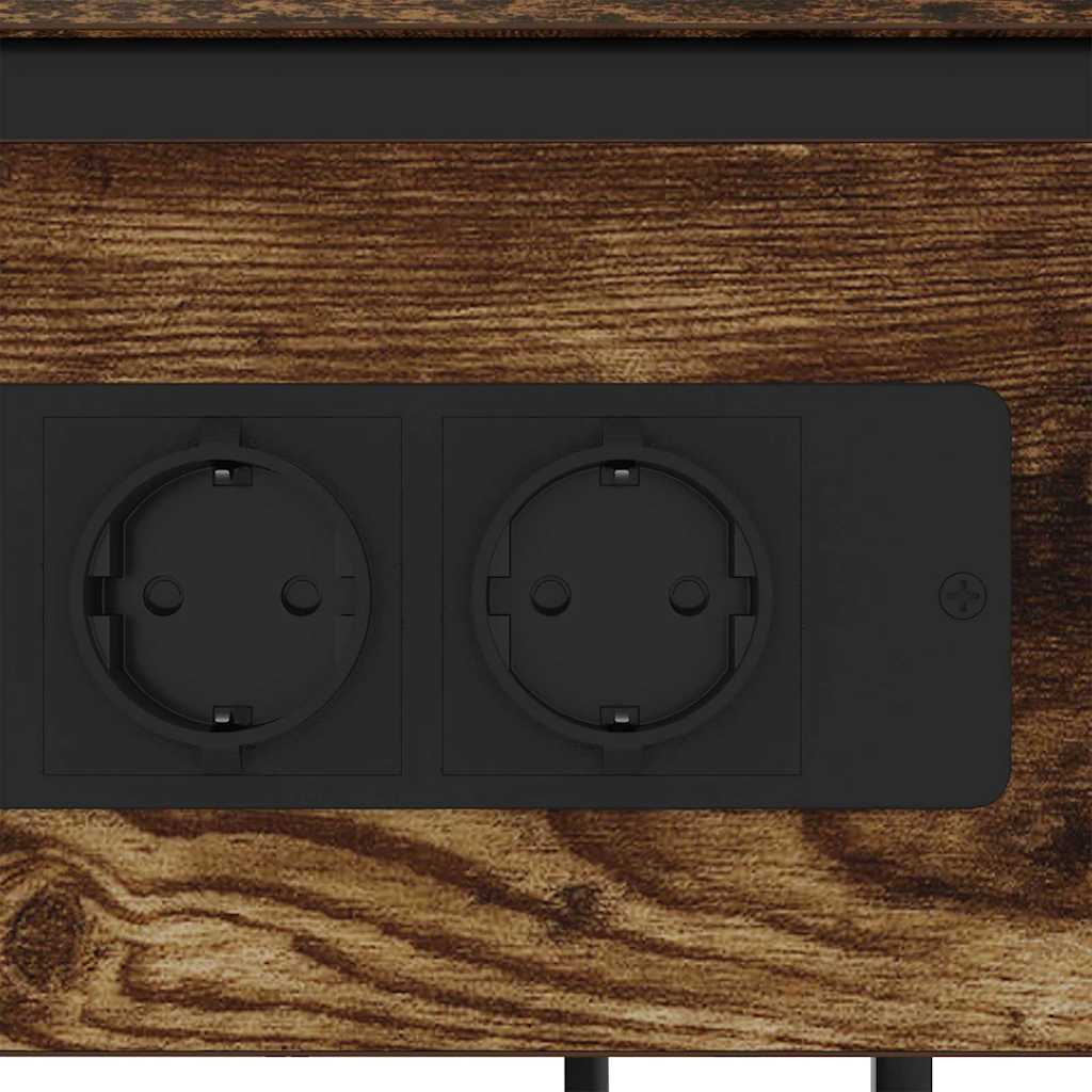 vidaXL Κομοδίνο Καπνιστό Δρύς 41 x 28 x 76 εκ. Επεξεργασμένο ξύλο