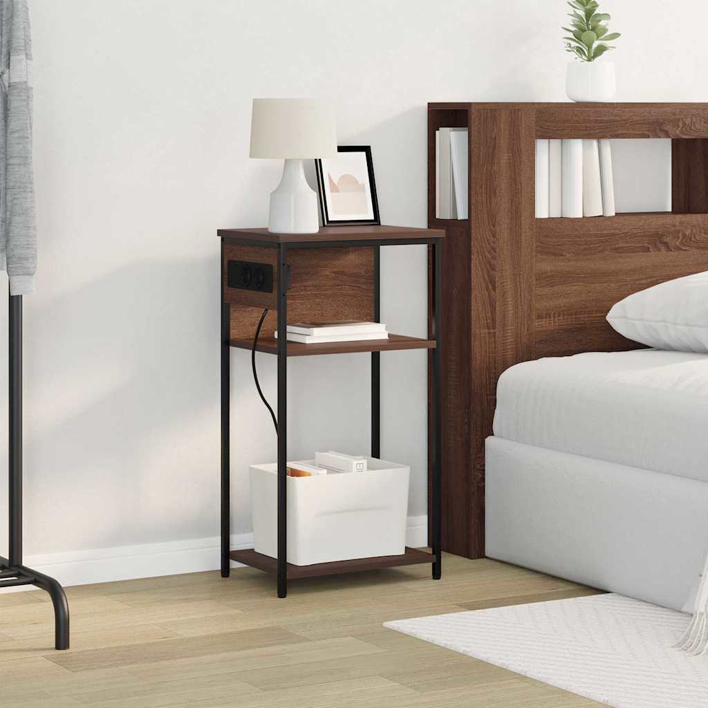 vidaXL Κομοδίνο Καφέ δρυς 41 x 28 x 76 εκ. Επεξεργασμένο ξύλο