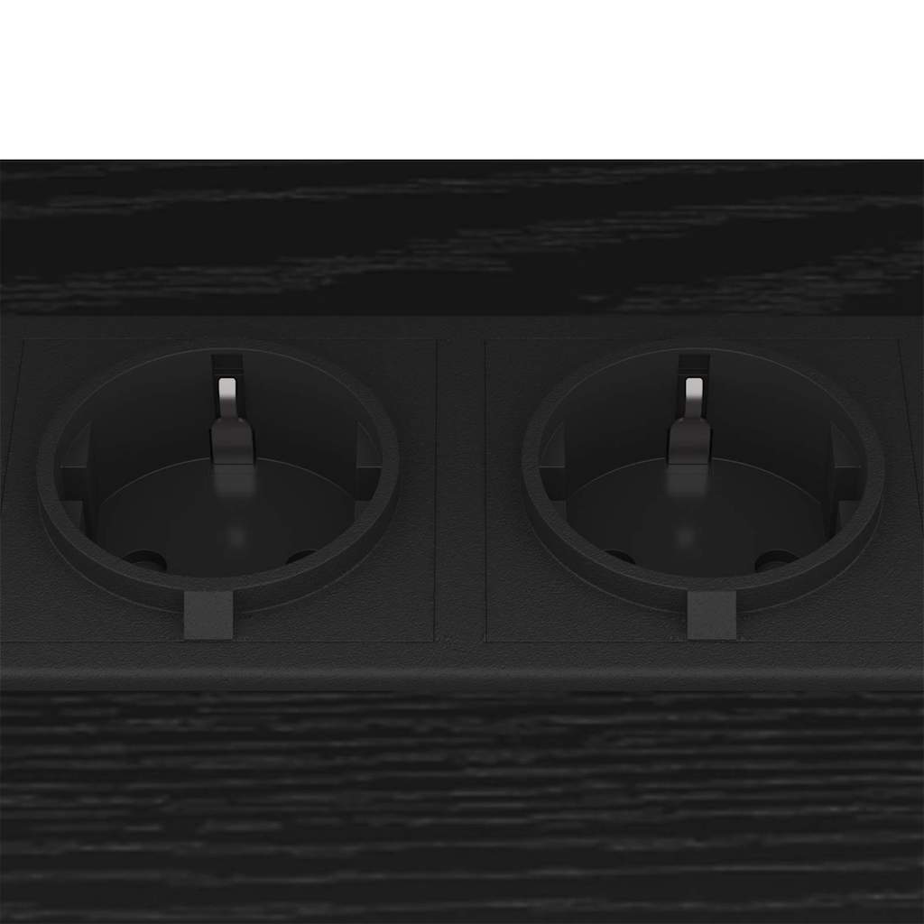 vidaXL Κομοδίνο 2 pcs Μαύρη Οξυά 38 x 30 x 48 εκ. Επεξεργασμένο ξύλο