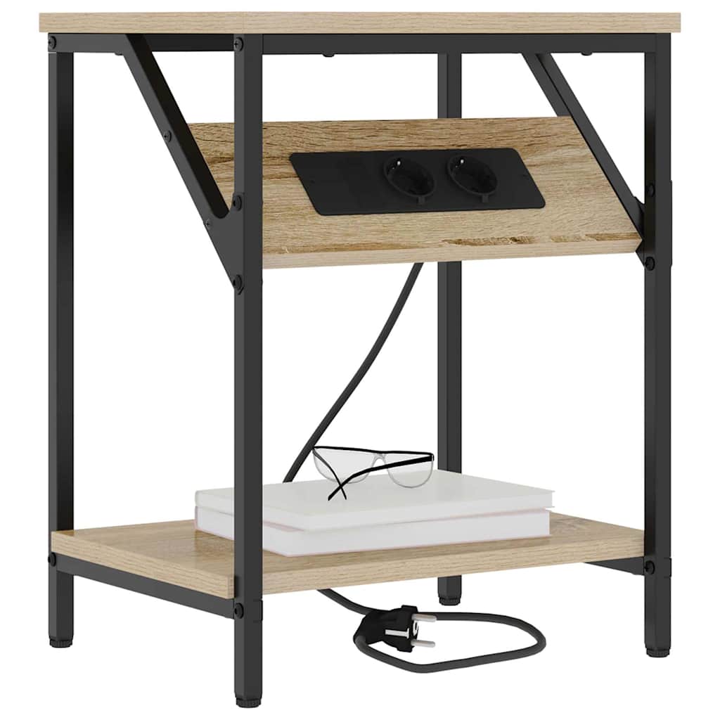 vidaXL Κομοδίνο 2 pcs Δρύς Sonoma 38 x 30 x 48 εκ. Επεξεργασμένο ξύλο