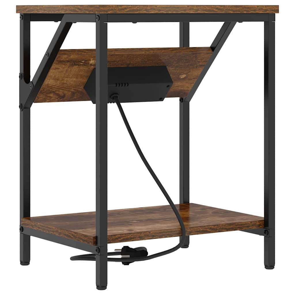 vidaXL Κομοδίνο Καπνιστό Δρύς 38 x 30 x 48 εκ. Επεξεργασμένο ξύλο