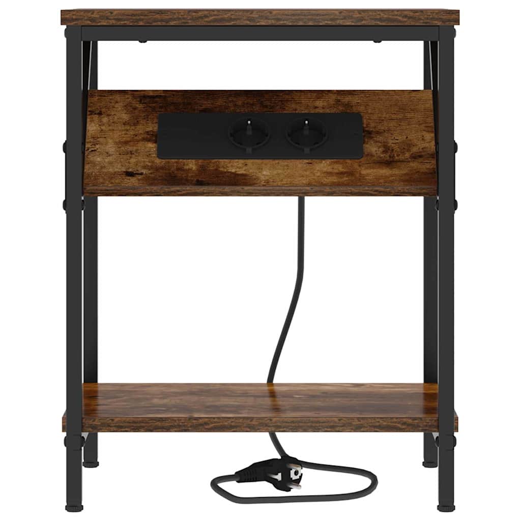 vidaXL Κομοδίνο 2 pcs Καπνιστό Δρύς 38 x 30 x 48 εκ.