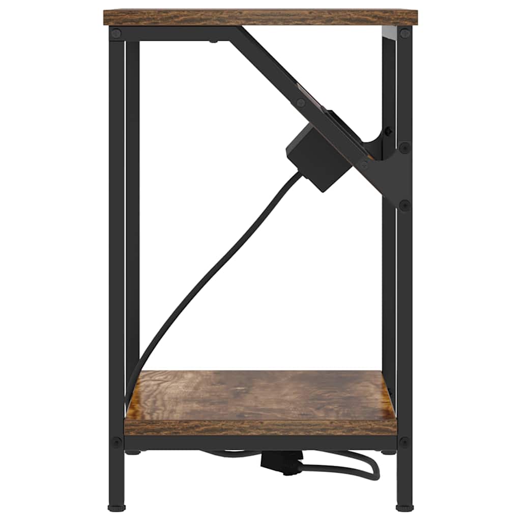 vidaXL Κομοδίνο 2 pcs Καπνιστό Δρύς 38 x 30 x 48 εκ.