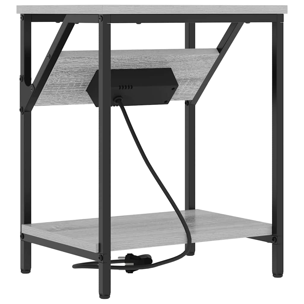 vidaXL Κομοδίνο 2 pcs Γκρίζο Σονομα 38 x 30 x 48 εκ.