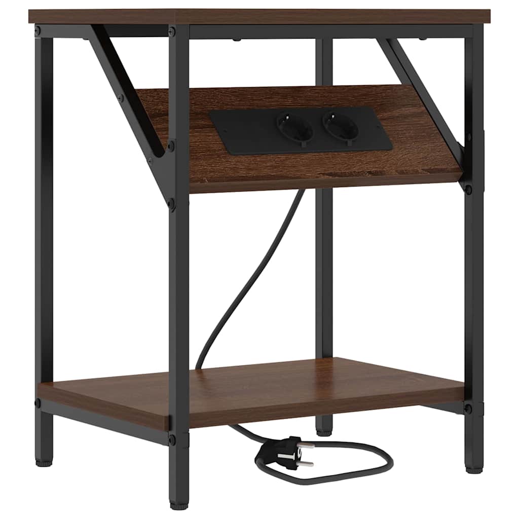 vidaXL Κομοδίνο Καφέ δρυς 38 x 30 x 48 εκ. Επεξεργασμένο ξύλο