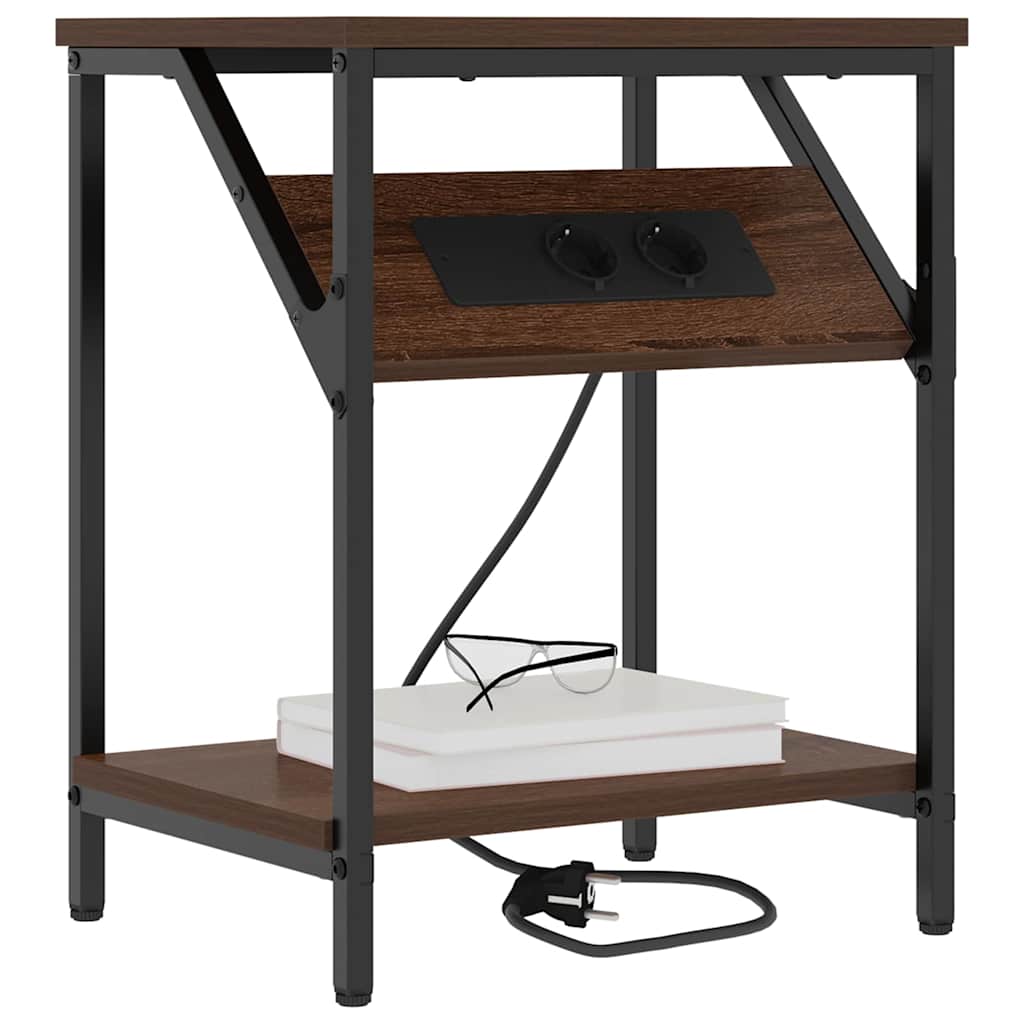 vidaXL Κομοδίνο Καφέ δρυς 38 x 30 x 48 εκ. Επεξεργασμένο ξύλο