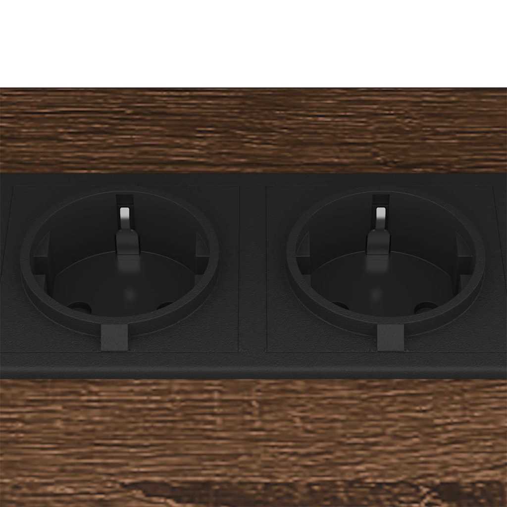 vidaXL Κομοδίνο 2 pcs Καφέ δρυς 38 x 30 x 48 εκ. Επεξεργασμένο ξύλο