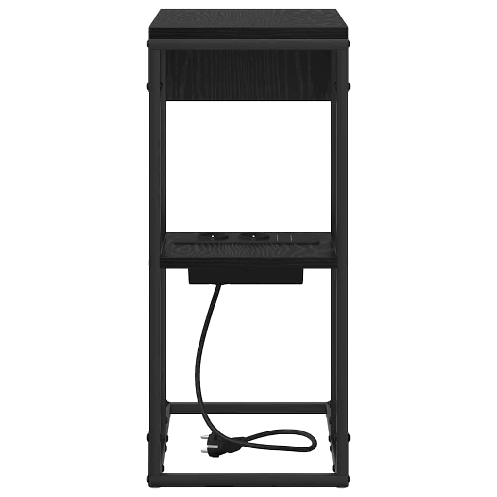 vidaXL Κομοδίνο Μαύρη Οξυά 41,5 x 26 x 60,5 εκ Επεξεργασμένο ξύλο